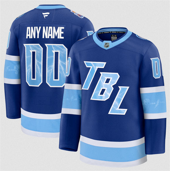 Custom Tampa Bay Lightning blue Stadium Series jersey