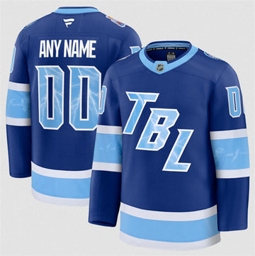 Custom Tampa Bay Lightning blue Stadium Series jersey