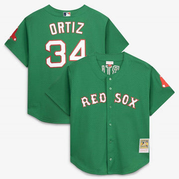 David Ortiz Boston Red Sox green Cooperstown jersey
