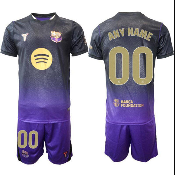 Custom Barcelona purple Away jersey