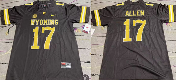 Custom Wyoming Cowboys brown jersey