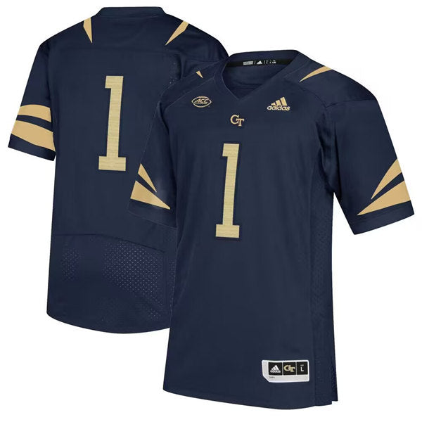 Custom Georgia Tech Yellow Jackets navy jersey